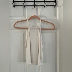 White Ribbed Tank Top